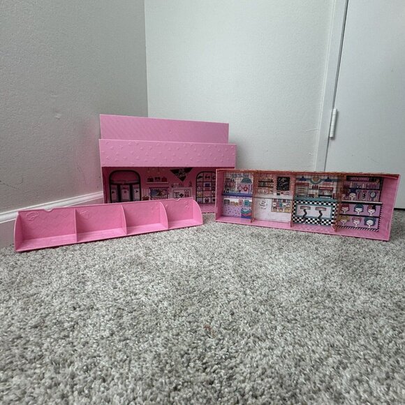 LOL Surprise Doll Pop Out Store 3-in-1 Playset Display Stand Carry Storage Pink - Picture 8 of 11